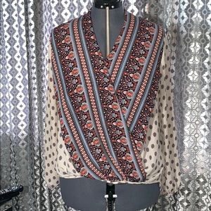 Boho Wrap Front Blouse